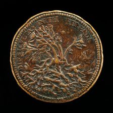 Flowering Shrub Growing through Thorns [reverse], c. 1570. Creator: Pietro Paolo Galeotti