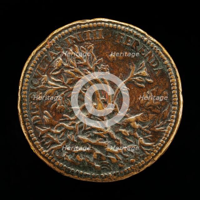 Flowering Shrub Growing through Thorns [reverse], c. 1570. Creator: Pietro Paolo Galeotti.