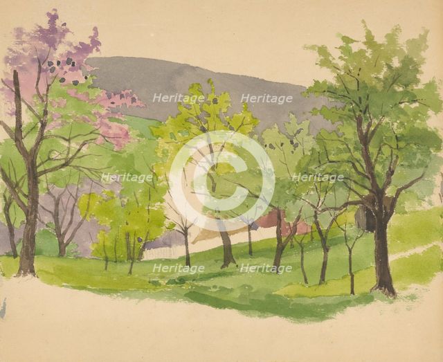 Flowering tree, 1870-1880. Creator: Jan Novopacky.