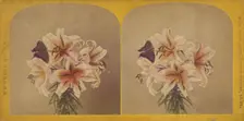 Flowers with butterfly, about 1870. Creator: F. G. Weller