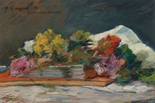 Flowers and books, 1882. Creator: Gauguin, Paul Eugéne Henri (1848-1903)