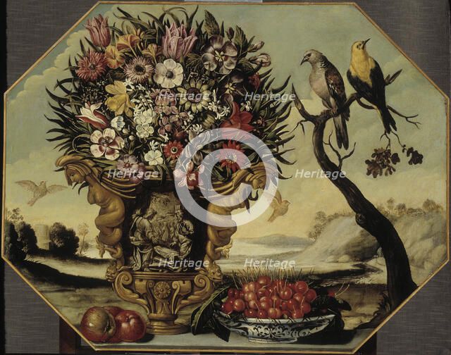 Flowers and birds, c1570s. Creator: Unknown.
