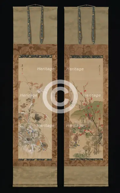 Flowers and Birds of the Four Seasons, mid-19th century. Creator: Ikeda Koson.