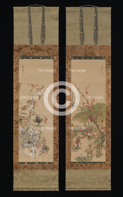 Flowers and Birds of the Four Seasons, mid-19th century. Creator: Ikeda Koson.