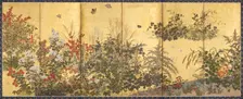Flowers and Butterflies, 1730-1770. Creator: School of Tawaraya Sôtatsu