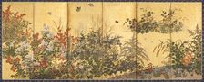 Flowers and Butterflies, 1730-1770. Creator: School of Tawaraya Sôtatsu