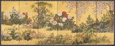 Flowers and Butterflies, 1730-1770. Creator: School of Tawaraya Sôtatsu