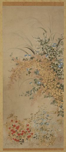 Flowers and grasses, Edo period, 1600-1630. Creator: Master of I-nen Seal