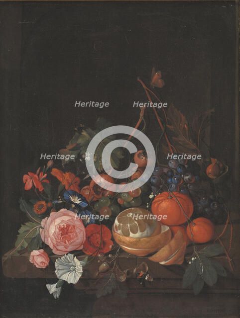 Flowers and Fruit, 1650-1660. Creator: Jan Davidsz de Heem.
