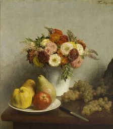 Flowers and Fruit, 1865. Artist: Fantin-Latour, Henri (1836-1904)