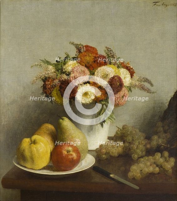 Flowers and Fruit, 1865. Artist: Fantin-Latour, Henri (1836-1904)