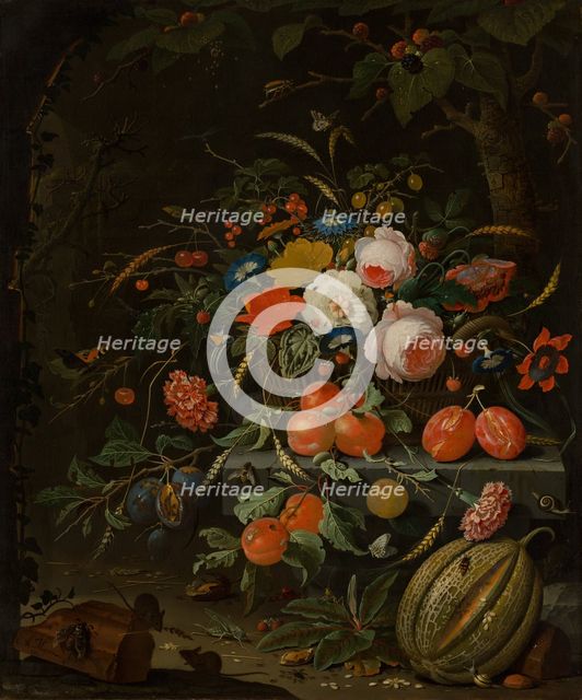 Flowers and Fruit, c1660-1679. Creator: Abraham Mignon.