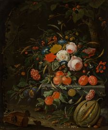 Flowers and Fruit, c1660-1679. Creator: Abraham Mignon