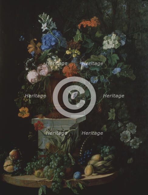 Flowers and fruits. Artist: Sadovnikov, Vladimir Mikhailovich (1829-?)