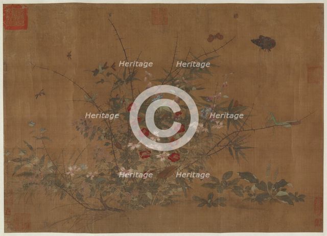 Flowers and insects, Ming dynasty, (15th century?). Creator: Unknown.