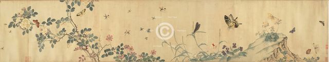 Flowers and Insects, Qing dynasty (1644-1911), reign of Kangxi (1662-1722) ??. Creators: Chai Zhenyi, Chai Jingyi.