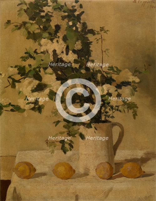 Flowers and Lemons, 1900. Creator: Albéric Coppieters.