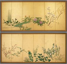 Flowers and Plants of the Four Seasons, turn of the 18/19th century. Creator: Yamaguchi Soken