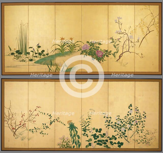 Flowers and Plants of the Four Seasons, turn of the 18/19th century. Creator: Yamaguchi Soken.