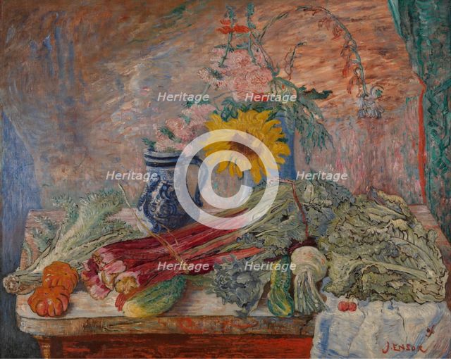 Flowers and Vegetables, 1896. Creator: James Ensor.