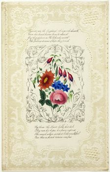 Flowers are the Brightest Things (valentine), 1855/60. Creator: George Kershaw