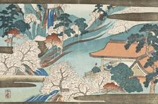Flowers at the House of Waterfalls, mid 19th century. Creator: Takashima Chiharu