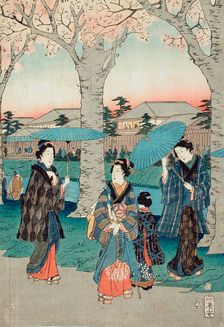 Flowers Beside the Tamagawa-Zutsumi (image 2 of 3), c1856. Creator: Ando Hiroshige