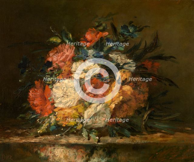 Flowers, c1830-1870. Creator: Narcisse Virgile Diaz de la Pena.