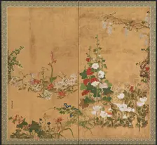 Flowers, Edo period, early-mid 18th century. Creator: Watanabe Shiko