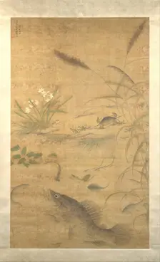 Flowers, fish, and crabs, mid-16th century. Creator: Liu Jie