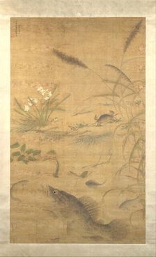 Flowers, fish, and crabs, mid-16th century. Creator: Liu Jie