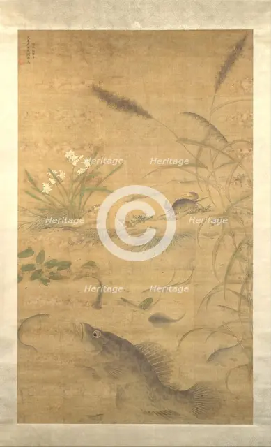 Flowers, fish, and crabs, mid-16th century. Creator: Liu Jie.