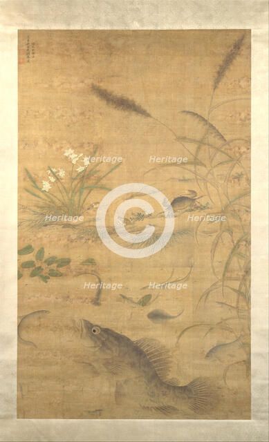 Flowers, fish, and crabs, mid-16th century. Creator: Liu Jie.