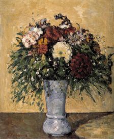 Flowers in a Blue Vase 1873-1875. Artist: Paul Cezanne