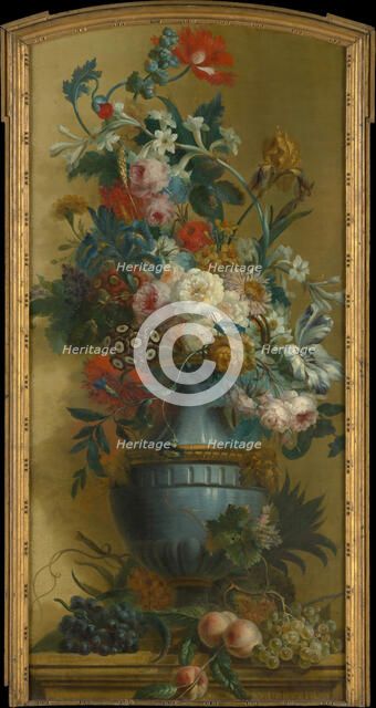 Flowers in a Blue Vase, 18th century. Creator: Willem van Leen.