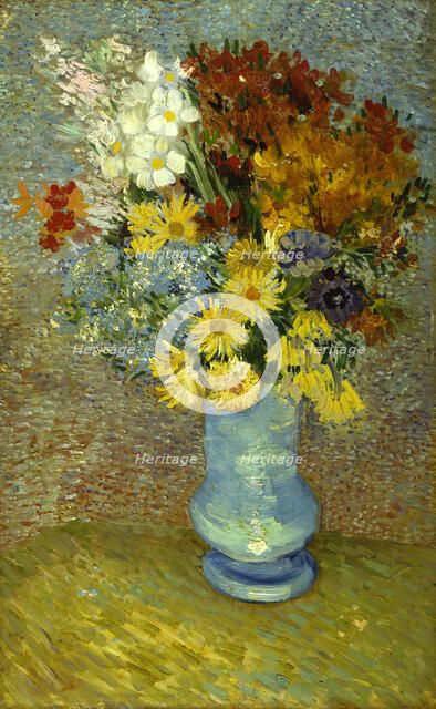 Flowers in a blue vase. Artist: Gogh, Vincent, van (1853-1890)