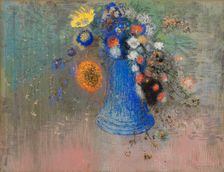 Flowers in a Blue Vase, c1904. Creator: Redon, Odilon (1840-1916)