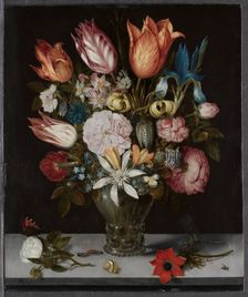 Flowers in a Glass, 1606. Creator: Ambrosius Bosschaert (Dutch, 1573-1621)