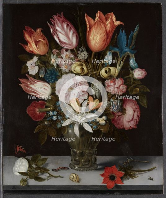 Flowers in a Glass, 1606. Creator: Ambrosius Bosschaert (Dutch, 1573-1621).