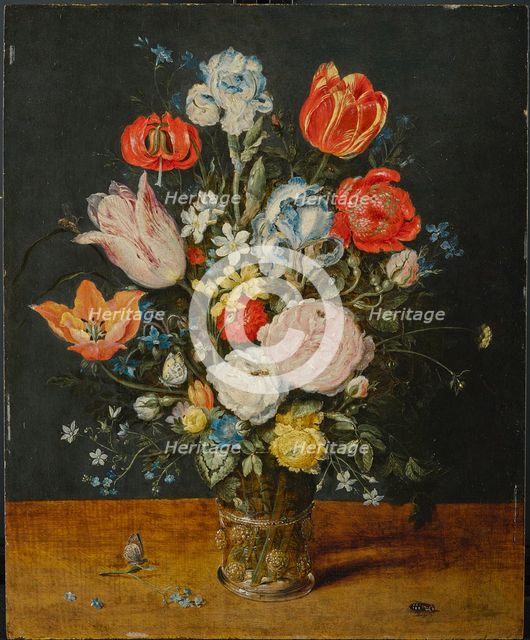 Flowers in a Glass Beaker, after 1608. Artist: Brueghel, Jan, the Elder (1568-1625)