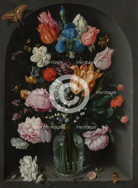Flowers in a Glass Flask, 1612. Creator: Jacques de Gheyn II.