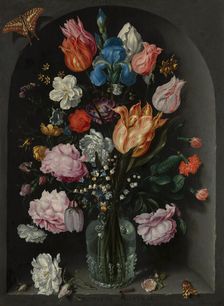 Flowers in a Glass Flask, 1612. Creator: Jacques de Gheyn II