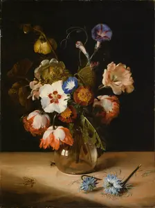 Flowers in a Glass Vase, 1671. Creator: Dirck de Bray