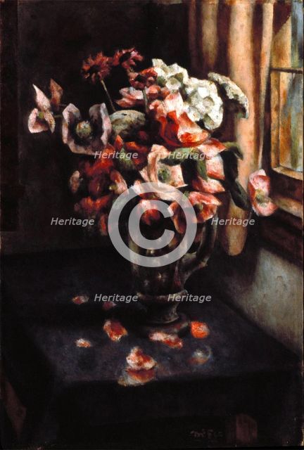 Flowers in a Glass Vase, 1927. Creator: Henry Lee McFee.