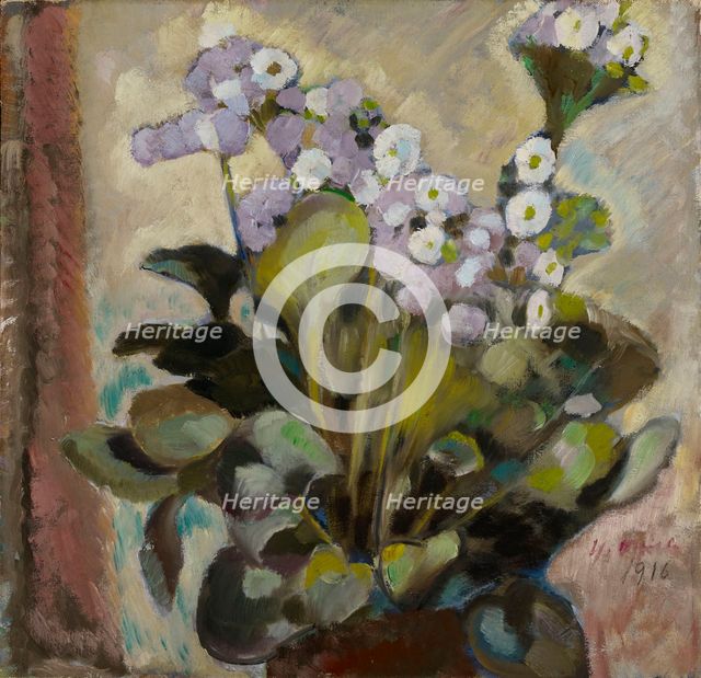 Flowers in a Pot, 1916. Creator: Yrjö Aleksander Ollila.