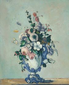 Flowers in a Rococo Vase, c. 1876. Creator: Paul Cezanne