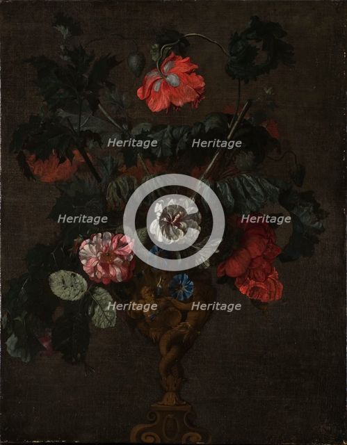 Flowers in a Sculptured Vase. Creator: Johann Daniel Preissler.