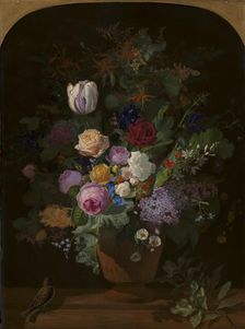 Flowers in a Vase, 1869. Creator: Otto Didrik Ottesen