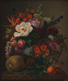 Flowers in a Vase, 1834. Creator: Johan Laurentz Jensen