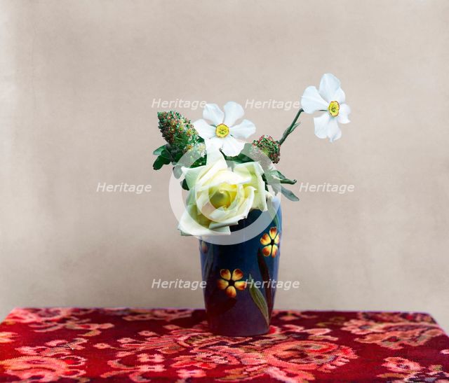 Flowers in a vase, between 1905 and 1915. Creator: Sergey Mikhaylovich Prokudin-Gorsky.